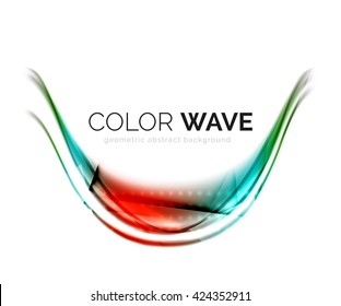 Glossy wave isolated on white background. Vector modern futuristic curve lines, coporate identity design