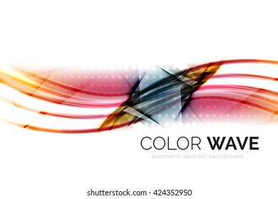 Ola brillante aislada en fondo blanco. Líneas modernas de curva futurista vectorial, diseño de identidad empresarial