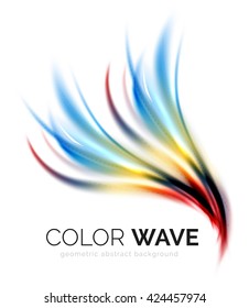 Glossy wave isolated on white background. Vector modern futuristic curve lines, coporate identity design