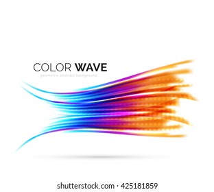 Glossy wave isolated on white background. Vector modern futuristic curve lines, coporate identity design