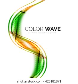 Glossy wave isolated on white background. Vector modern futuristic curve lines, coporate identity design