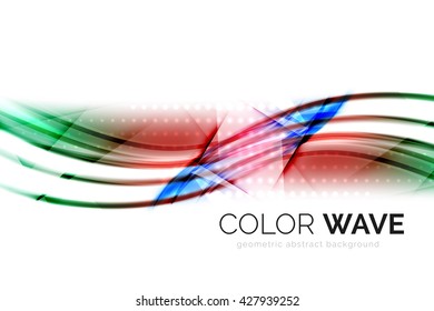 Ola brillante aislada en fondo blanco. Líneas modernas de curva futurista vectorial, diseño de identidad empresarial