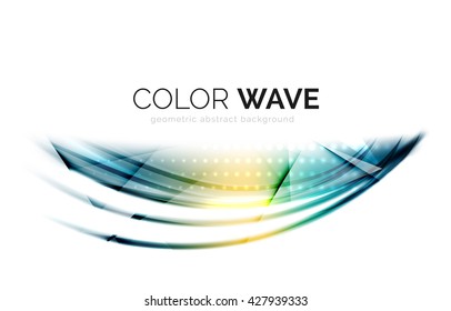 Glossy wave isolated on white background. Vector modern futuristic curve lines, coporate identity design