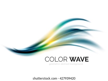 Glossy wave isolated on white background. Vector modern futuristic curve lines, coporate identity design