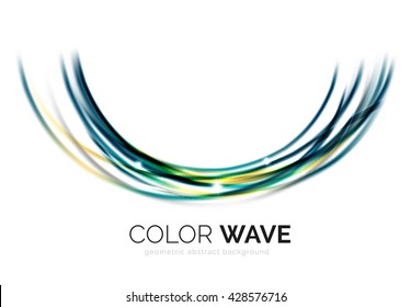 Glossy wave isolated on white background. Vector modern futuristic curve lines, coporate identity design