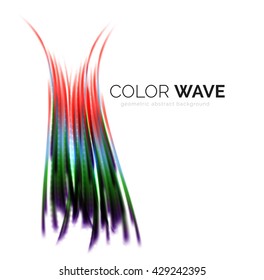 Onda brilhante isolada sobre fundo branco. Linhas de curva futurista modernas de vetor, design de identidade corporativa