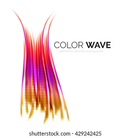 Ola brillante aislada en fondo blanco. Líneas modernas de curva futurista vectorial, diseño de identidad empresarial