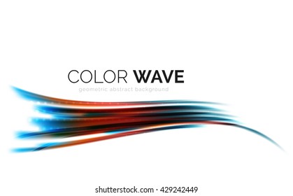 Glossy wave isolated on white background. Vector modern futuristic curve lines, coporate identity design