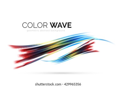 Glossy wave isolated on white background. Vector modern futuristic curve lines, coporate identity design