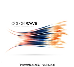 Glossy wave isolated on white background. Vector modern futuristic curve lines, coporate identity design
