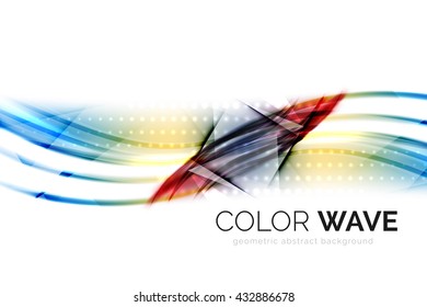 Glossy wave isolated on white background. Vector modern futuristic curve lines, coporate identity design