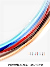 Glossy wave on white space. Business message or slogan background