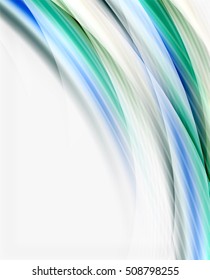Glossy wave on white space. Business message or slogan background