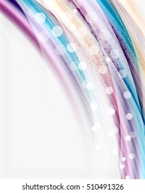 Glossy wave on white space. Business message or slogan background