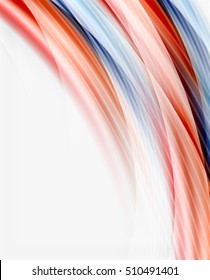 Glossy wave on white space. Business message or slogan background