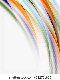 Glossy wave on white space. Business message or slogan background