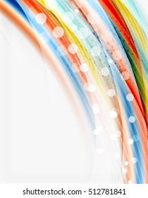 Glossy wave on white space. Business message or slogan background
