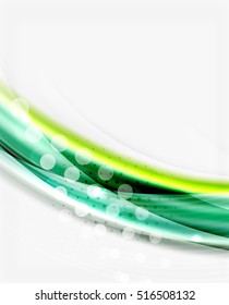 Glossy wave on white space. Business message or slogan background