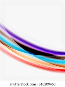 Glossy wave on white space. Business message or slogan background