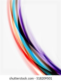 Glossy wave on white space. Business message or slogan background