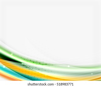 Glossy wave on white space. Business message or slogan background
