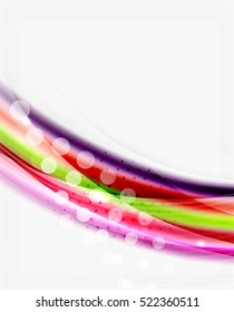 Glossy wave on white space. Business message or slogan background