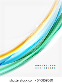 Glossy wave on white space. Business message or slogan background