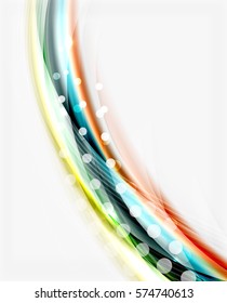 Glossy wave on white space. Business message or slogan background