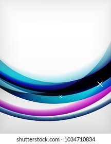 Glossy wave vector background with light and shadow effects, white cross shapes. Template for web banner, business or technology presentation background or elements, vector illustration