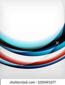 Glossy wave vector background with light and shadow effects, white cross shapes. Template for web banner, business or technology presentation background or elements, vector illustration. Red color