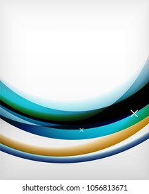 Glossy wave vector background with light and shadow effects, white cross shapes. Template for web banner, business or technology presentation background or elements, vector illustration