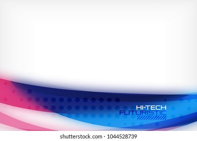 Glossy wave vector background, vector wavy line with light effects and texture, digital hitech futuristic template. Vector illustration