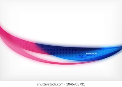 Glossy wave vector background, vector wavy line with light effects and texture, digital hitech futuristic template. Vector illustration