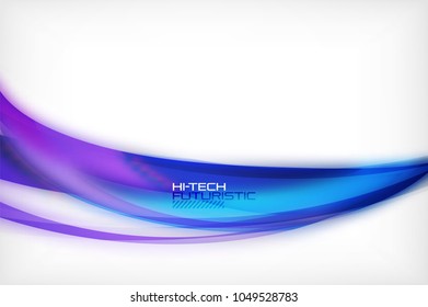 Glossy wave vector background, vector wavy line with light effects and texture, digital hitech futuristic template. Vector illustration