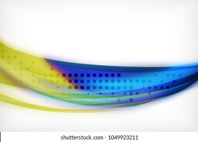 Glossy wave vector background, vector wavy line with light effects and texture, digital hitech futuristic template. Vector illustration