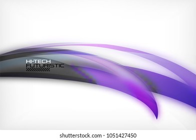 Glossy wave vector background, vector wavy line with light effects and texture, digital hitech futuristic template. Vector illustration