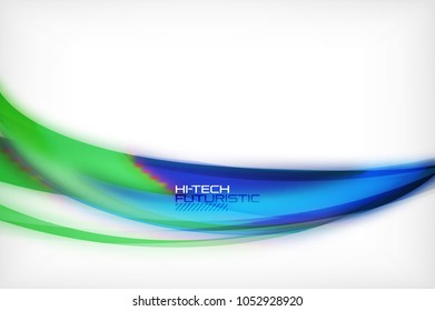 Glossy wave vector background, vector wavy line with light effects and texture, digital hitech futuristic template. Vector illustration