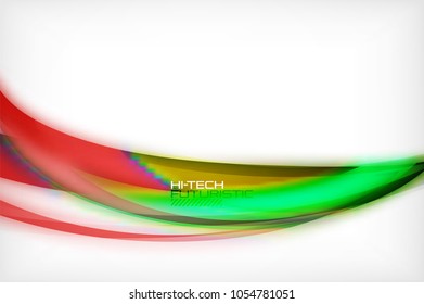 Glossy wave vector background, vector wavy line with light effects and texture, digital hitech futuristic template. Vector illustration