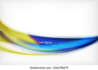 Glossy wave vector background, vector wavy line with light effects and texture, digital hitech futuristic template. Vector illustration