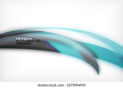 Glossy wave vector background, vector wavy line with light effects and texture, digital hitech futuristic template. Vector illustration
