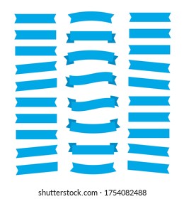 Glossy waving ribbon banners labels. Banner ribbon vector set