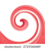 Glossy wavy eddy coral cycle backdrop. Coil syrup fluid surface deep claret color with space for text in center of funnel. Appetizing mix gel jam of vibrant ruby cherry, bilberry, cowberry, foxberry