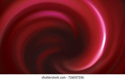 Glossy wavy eddy violet volute backdrop. Syrup fluid surface deep magenta color with space for text in dark center. Appetizing mix gel jelly of bright lilac bilberry, beetroot, cranberry, whortleberry