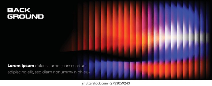 Textura de Vector de vidrio ondulado brillante con diseño de degradado de rayas de plástico
