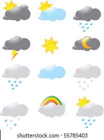 Glossy weather icons