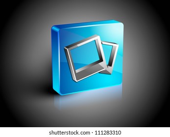 Glossy web 2.0 image gallery icon symbol icon set. EPS 10.