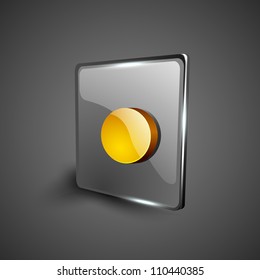 Glossy web 2.0 music icon with record button. EPS 10.