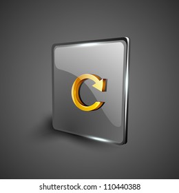 Glossy web 2.0 music icon button. EPS 10.