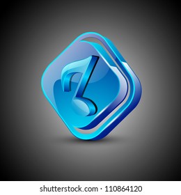 Glossy web 2.0 music icon with musical note. EPS 10.