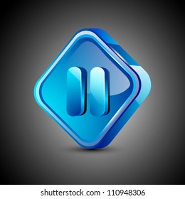 Glossy web 2.0 music icon, pause button. EPS 10.
